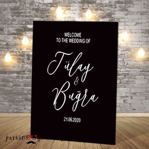 Siyah - Zarif  Konsept Karşılama Panosu