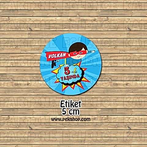 Supermen Konsept 35 Adet 5cm Etiket