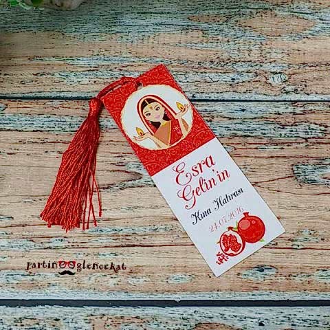 Hintli Kına Kızı Konseptli Hediyelik Kitap Ayracı