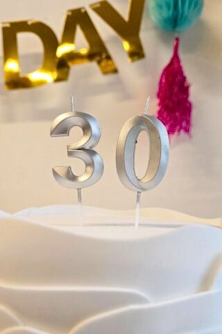 30 Yaş Gümüş Mum Rakam Pasta Mumu Yaş Mum Gümüş Renk