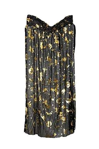 Cadılar Bayramı Pelerin Lüks Siyah Üzeri Gold Baskılı Halloween Pelerin