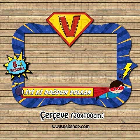 Supermen Konseptli Hatıra Fotoğraf Çerçevesi