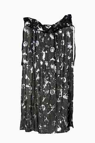 Cadılar Bayramı Pelerin Lüks Siyah Üzeri Gümüş Baskılı Halloween Pelerin