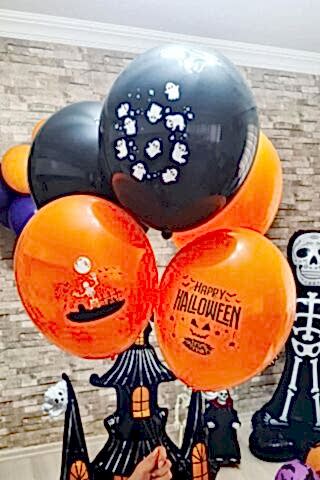 Cadılar Bayramı Balonları 10lu Paket Halloween Baskılı Balonlar