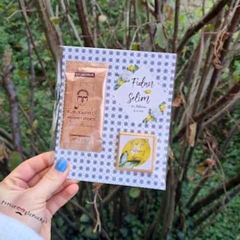 Bleu Blanch Konsept Söz Türk Kahveli Nikah Şekeri