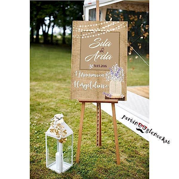 Cipso Lavanta Konsept Şövaleli Karşılama Panosu