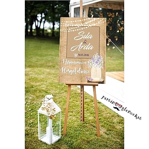 Cipso Lavanta Konsept Şövaleli Karşılama Panosu