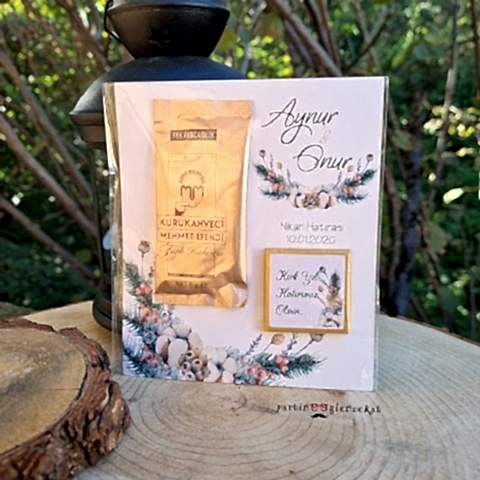 Pamuk Çiçeği - Çam Konsept Türk Kahveli Hediyelik