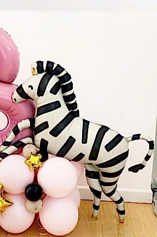 Zebra Büyük Folyo Balon Safari Temalı Doğum Günü Zebra Şekilli Folyo Balon 92cm