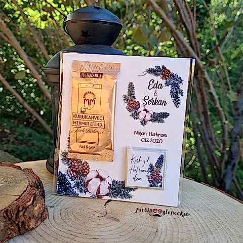 Pamuk Çiçeği - Kozalak Konsept Türk Kahveli Hediyelik