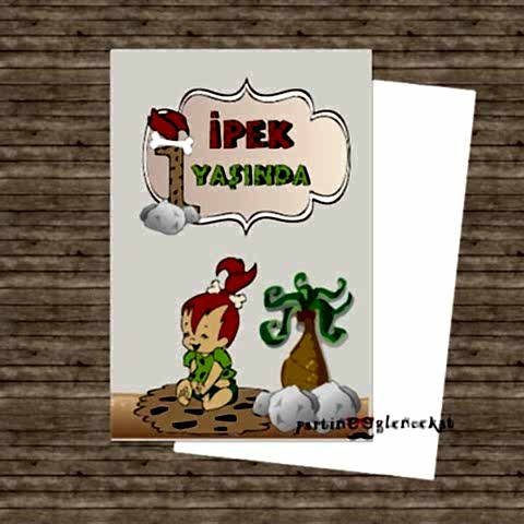 Taş Devri Çakıl Konsept Dilek Kartı