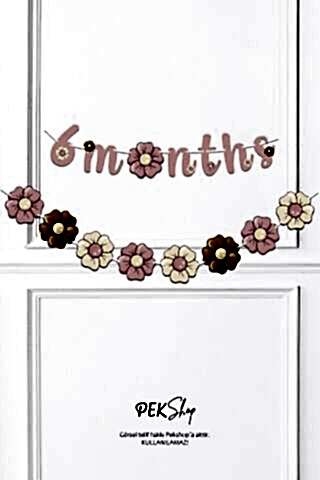 2'li Set Banner Bohem Çiçekler 6 Months ve Çiçekler Banner Duvar Süsü Seti