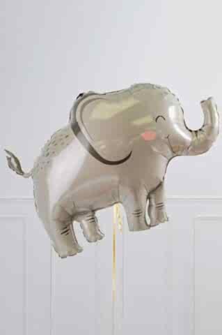 Gri Fil Şekilli Folyo Balon Fil Balon 90cm