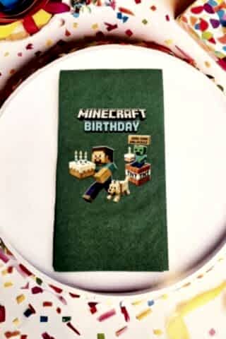 Minecraft Doğum Günü Peçetesi Yeşil 12li Paket