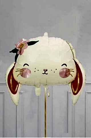 Çiçekli Tavşan Folyo Balon 60cm