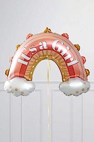 It's a Girl Cinsiyet Partisi Baby Shower Balonu Gökkuşağı Kız Bebek Bohem Babyshower Balonu