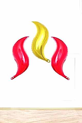 Ateş Şeklinde Balon Seti 3 lü . İtfaiye Fire Balon Konsept Folyo Balon Seti