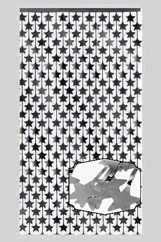 Yıldız Şekilli Gümüş Fon Perdesi Yılbaşı Doğum Günü Fon Kapı Perdesi Parlak Gümüş