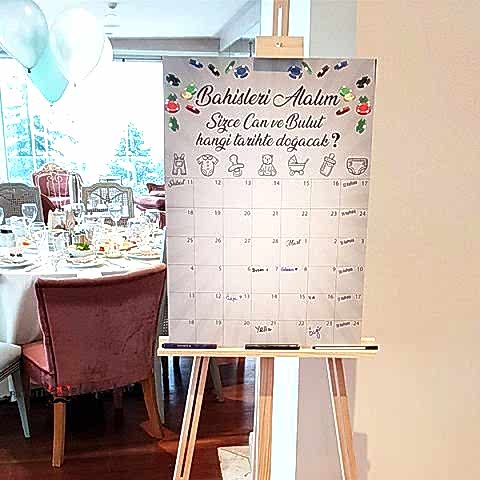 50x70cm Şövaleli Baby Shower Tahmin Panosu