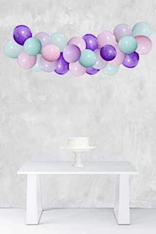 Soft Makaron Konsept Balon Zinciri Deniz Kızı Tema Parti Balon Seti 42 Parça