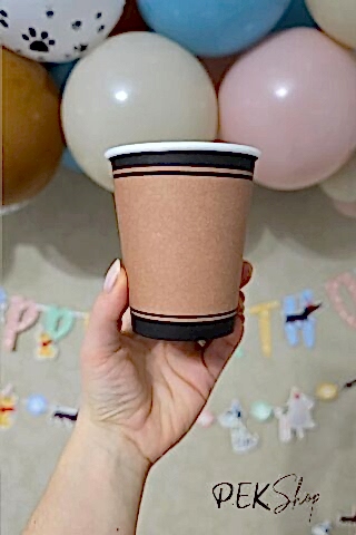 Retro Konsept Kraft Tarçın Renk Karton Bardak 8li