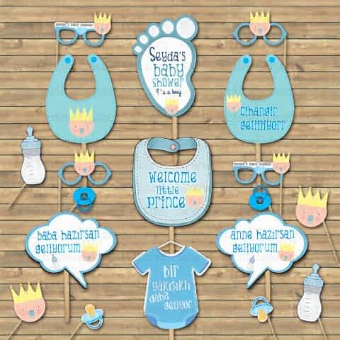 Baby Boy Konsept Konuşma Balonları Seti