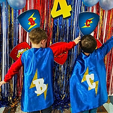 Kişiye Özel Baskılı Super Kahraman Mavi Pelerin