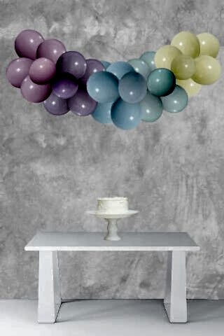 Makaron Gökkuşağı Konsept Balon Zinciri Unicorn Temalı Parti Balon Seti 52 Parça