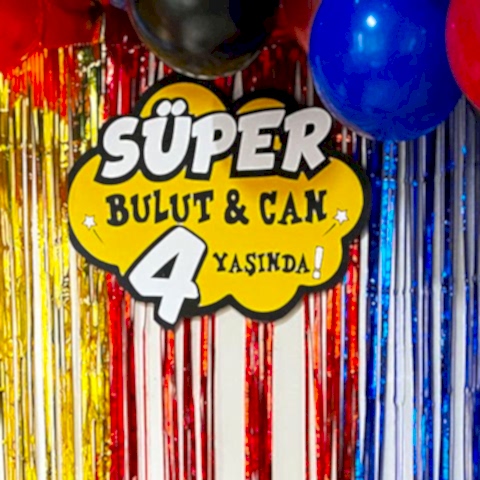 Süper Kahraman Konsept Fotoblok Şekilli Arka Fon