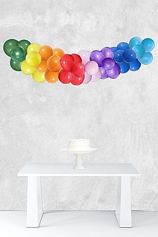 Gökkuşağı Konsept Balon Zinciri Gökkuşağı Tema Parti Balon Seti 47 Parça