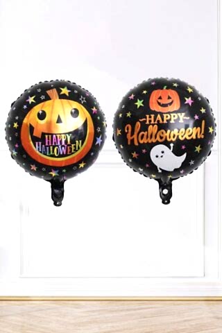 Happy Halloween Yuvarlak Balon Cadılar Bayramı Konsept Yuvarlak Folyo Balon 45cm