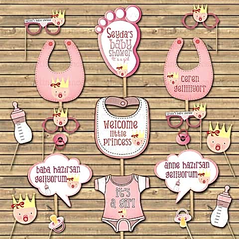 Baby Girl Konsept Konuşma Balonları Seti