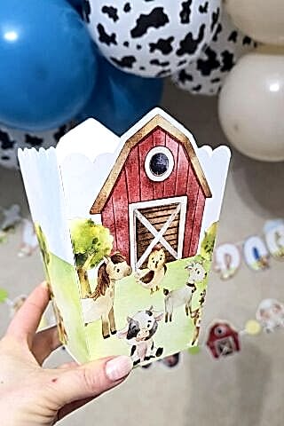 Çiftlik Konsept Popcorn Kutusu 8 Li Özel Üretim Mısır Kutusu 8 Adet