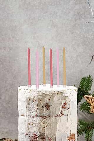 Retro Pembe Tonları Karışık Renk Mum Pasta Mumları 6lı Paket