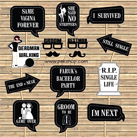 Bachelor Party - Erkek Bekarlığa Veda Partisi Konuşma Balonu Seti