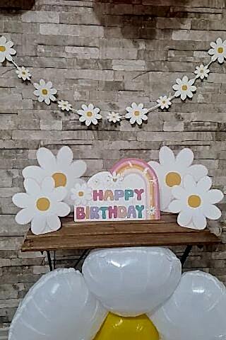 Papatya Konsept Doğum Günü Ayaklı Pano Seti Masa Üstü