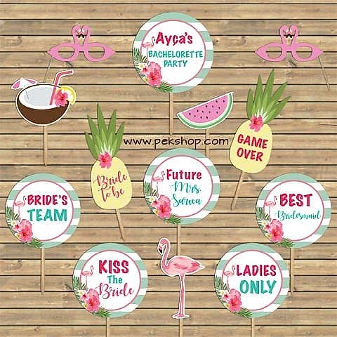 Flamingo Bekarlığa Veda Konsept Konuşma Balonları Seti