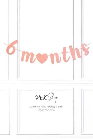 Pembe 6 Months Banner Duvar Süsü 6 Aylık Yarım Yaş Parti Süsleri