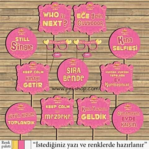 Pembe Gold Kraliçe Konsept Kişiye Özel Konuşma Balonları Seti