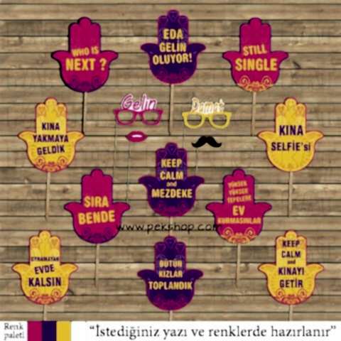 Fatmanın Eli Konsept Kına Gecesi Kişiye Özel Konuşma Balonları Seti