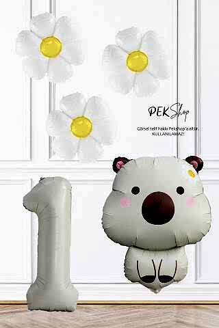 Kapibara Tema Doğum Günü Papatya Balonlu Balon Seti Capybara Konsept