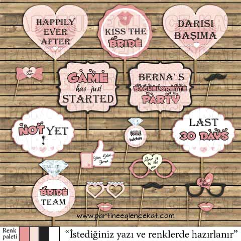 Somon Renkler Konsept Kişiye Özel Konuşma Balonları Seti