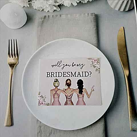 Will You Be My Bridesmaid? Çiçekli Rose Gold Konsept