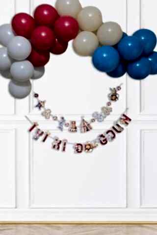 Sirk Konsept Bannerlı Doğum Günü Balon Zinciri Seti