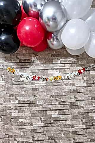 Yarış Araba Tema Doğum Günü Arabalar Banner Kalın Kart Uzun Banner