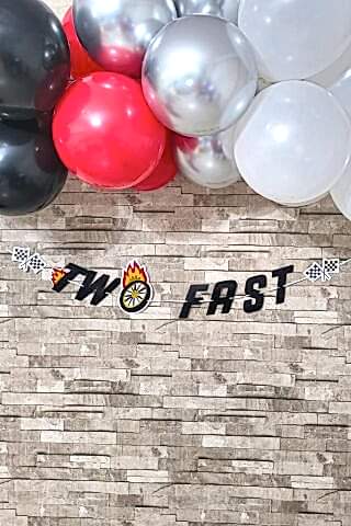 Yarış Araba Tema Doğum Günü Two Fast Banner 2 Yaş Doğum Günü Banner