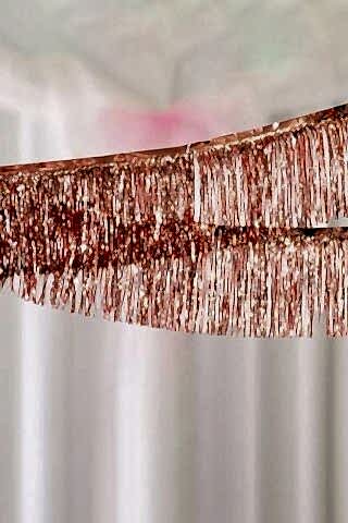 Şerit Püskül Süs Metalik Rose 30 cm x 300 cm