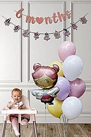 Peri Kızı Tema 6 Aylık Yarım Yaş Partisi Balon Zinciri Seti 6 Months Bannerlı