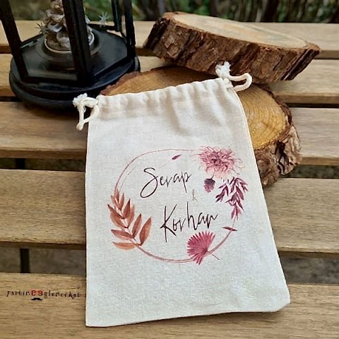 Soft Sonbahar Konsept İsim Baskılı Kese