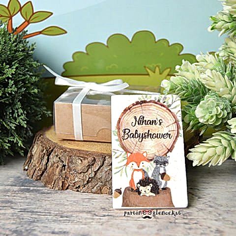 Woodland Konsept Baskılı Doğal Taş Magnet